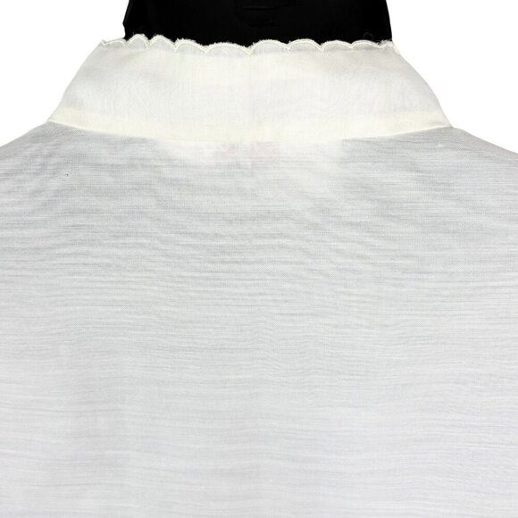 VTG 80s Hand Embroidered & Cutwork Ivory Asian Inspired Top Women’s L Daffodil - Picture 5 of 10